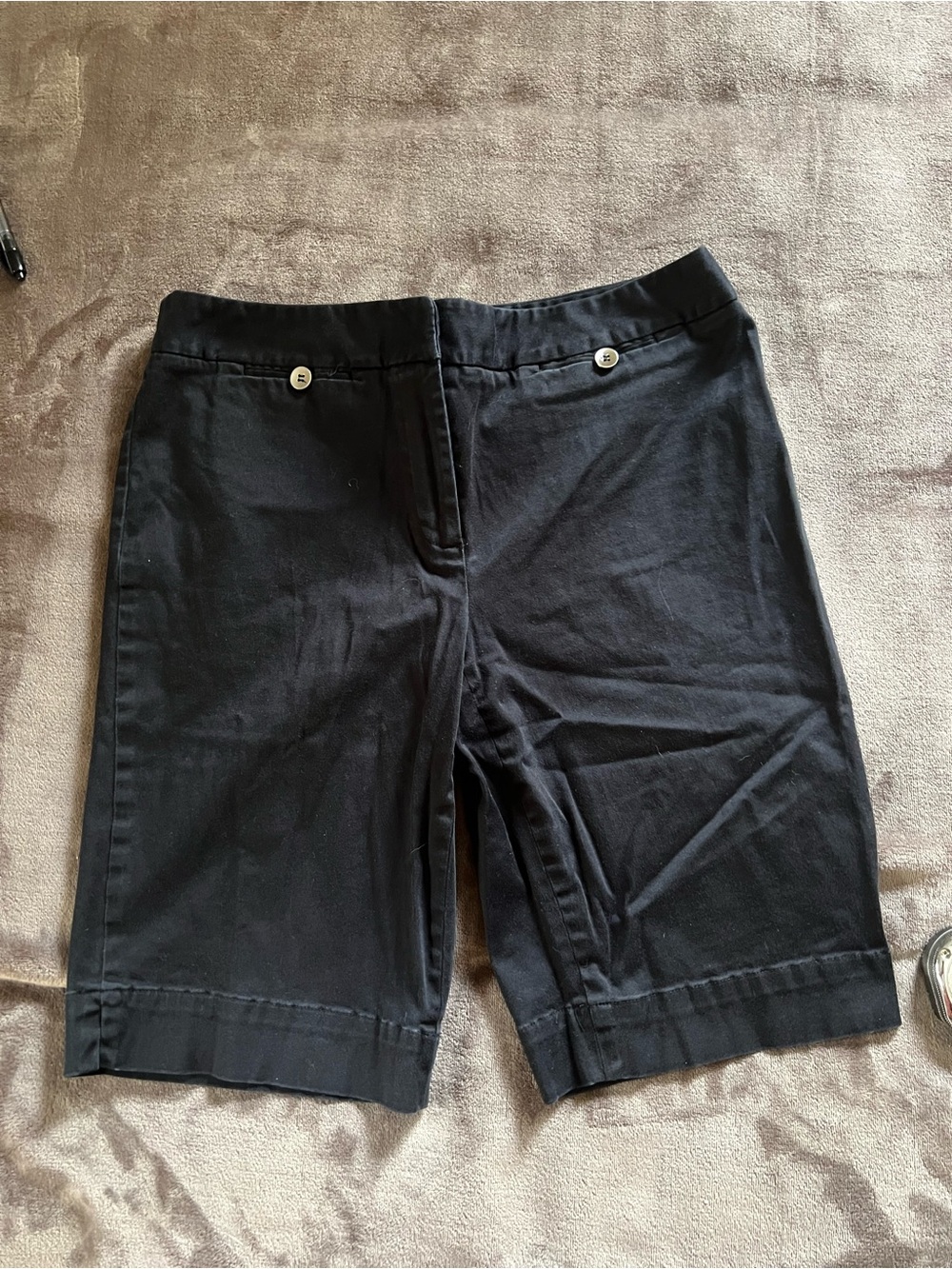 Women’s Black Stretch Bermuda Shorts